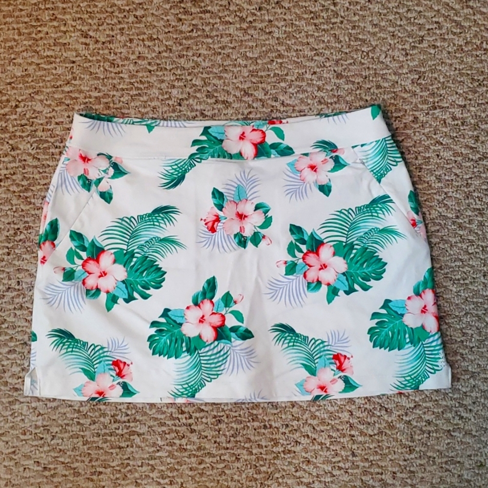 Tommy Bahama Floral Print Skort - White and Green